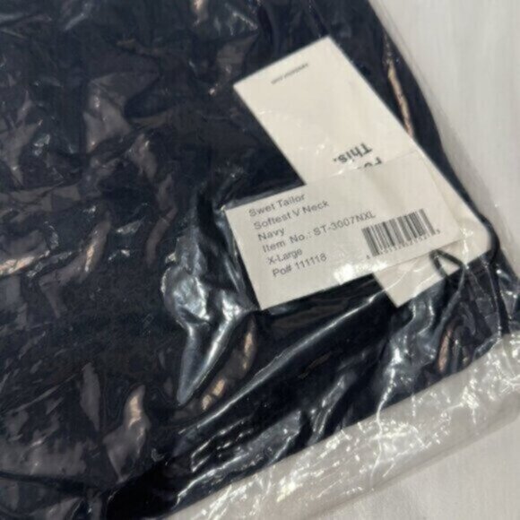 NWT Swet Tailor Men's Blue Softest Supima Blend V-Neck Tee Shirt Size XL - Picture 4 of 5